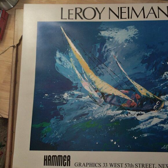 Vintage LeRoy Neiman Hammer Sailing Boat 1978 Print Lithography Original - Picture 2 of 8